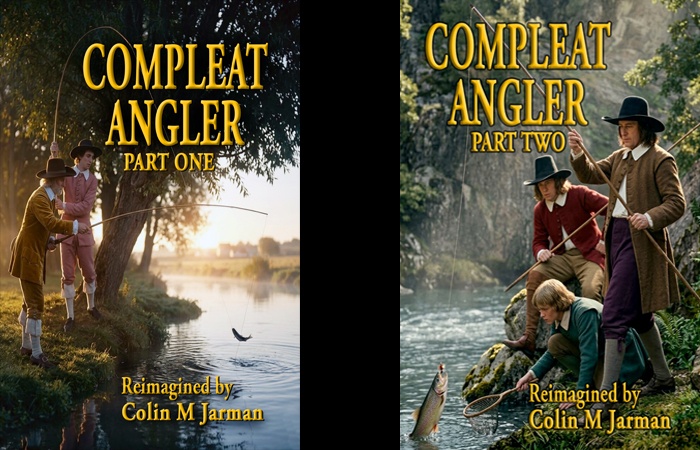 The-Compleat-Angler-Part-One-Two-cover-Izaak-Walton-Charles-Cotton-Colin-M-Jarman-fishing-book-bait-fly-fishing-river-lea-dove